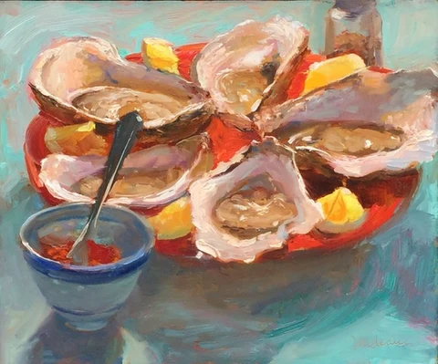 *SOLD*'WILD ON RED' BY ROSALIE NADEAU